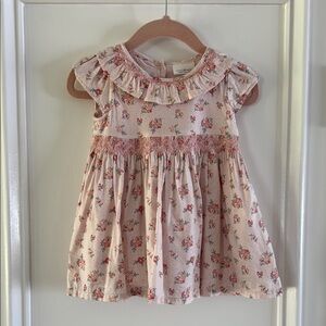 Next Baby girl Pink Floral Ruffled and smocked Tiered Sundress